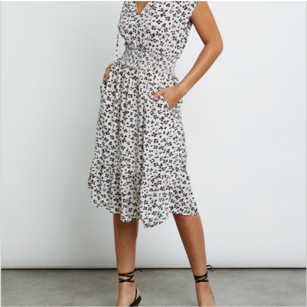 Rails Midi Black, Cream and Tan Dress